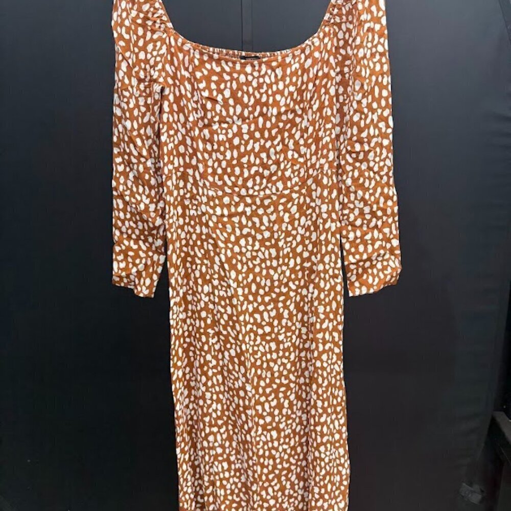 Forever21 Long Sleeve Dot Midi Dress